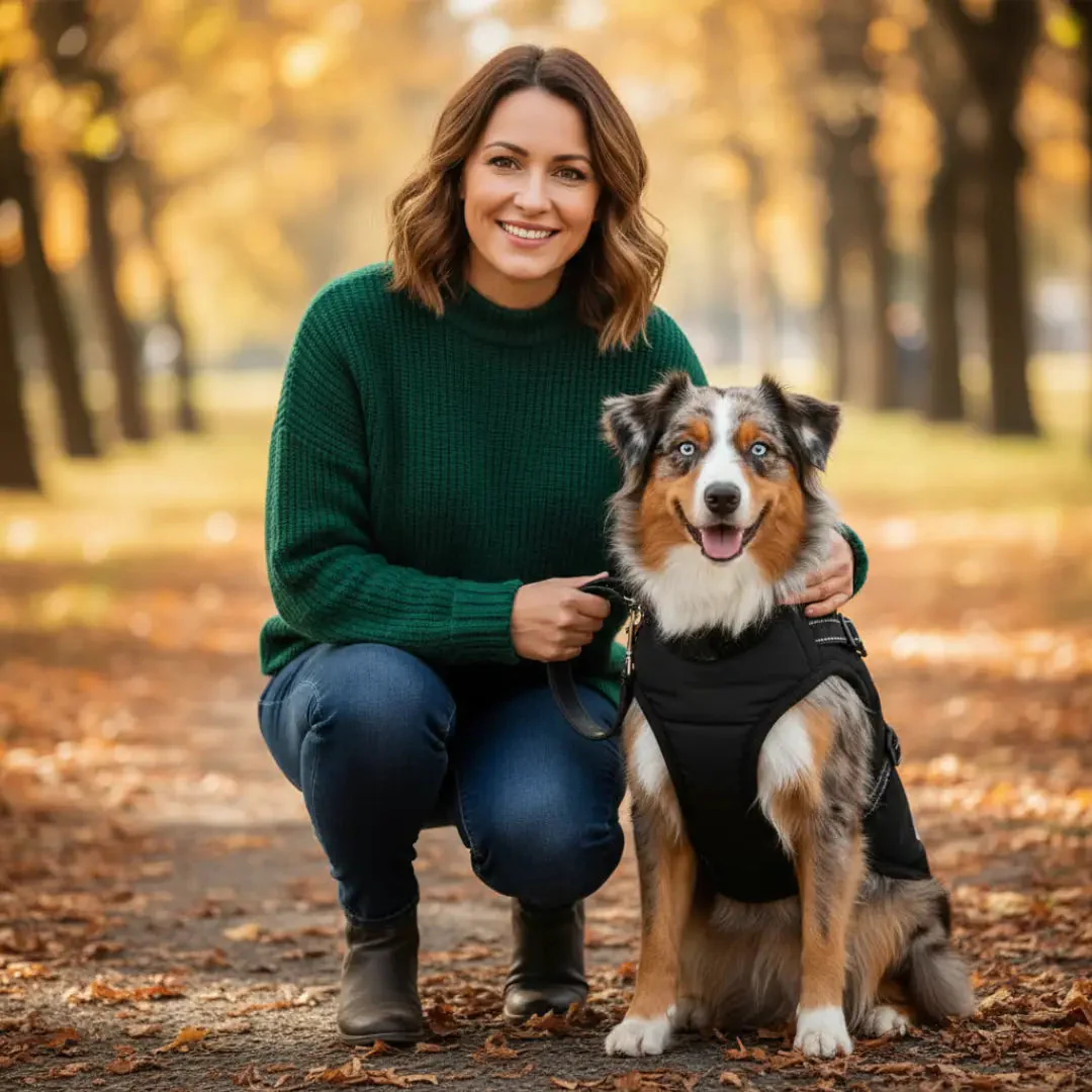 Manteau imperméable pour chien avec harnais intégré – Image 4