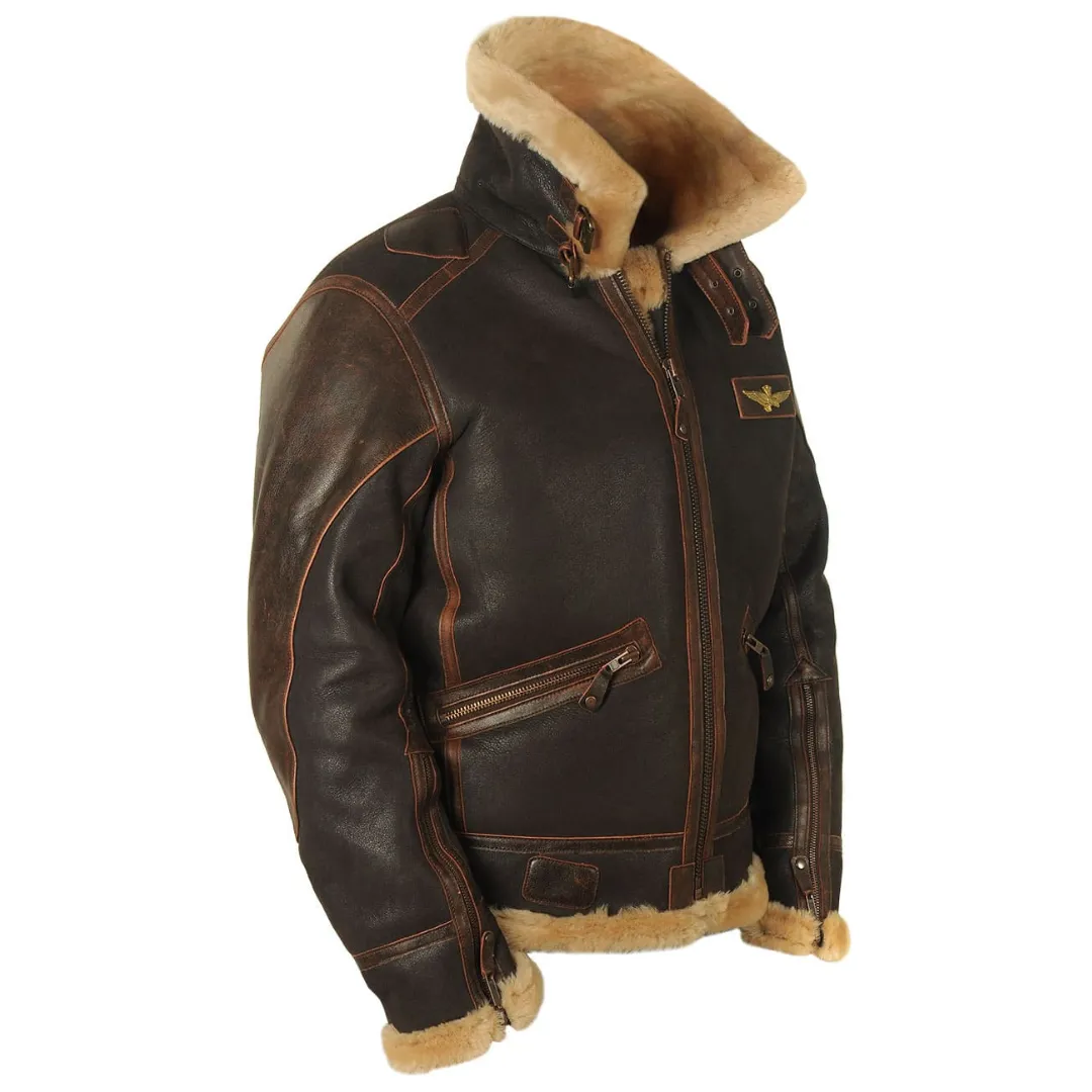 Blouson aviateur classique avec col en fourrure – Image 7