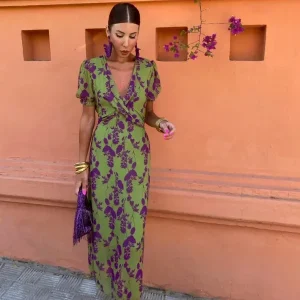 Robe longue fluide imprimée