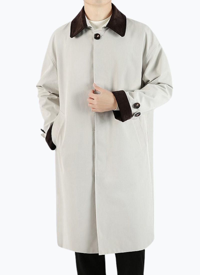 Trench blanc homme Épure veloutée