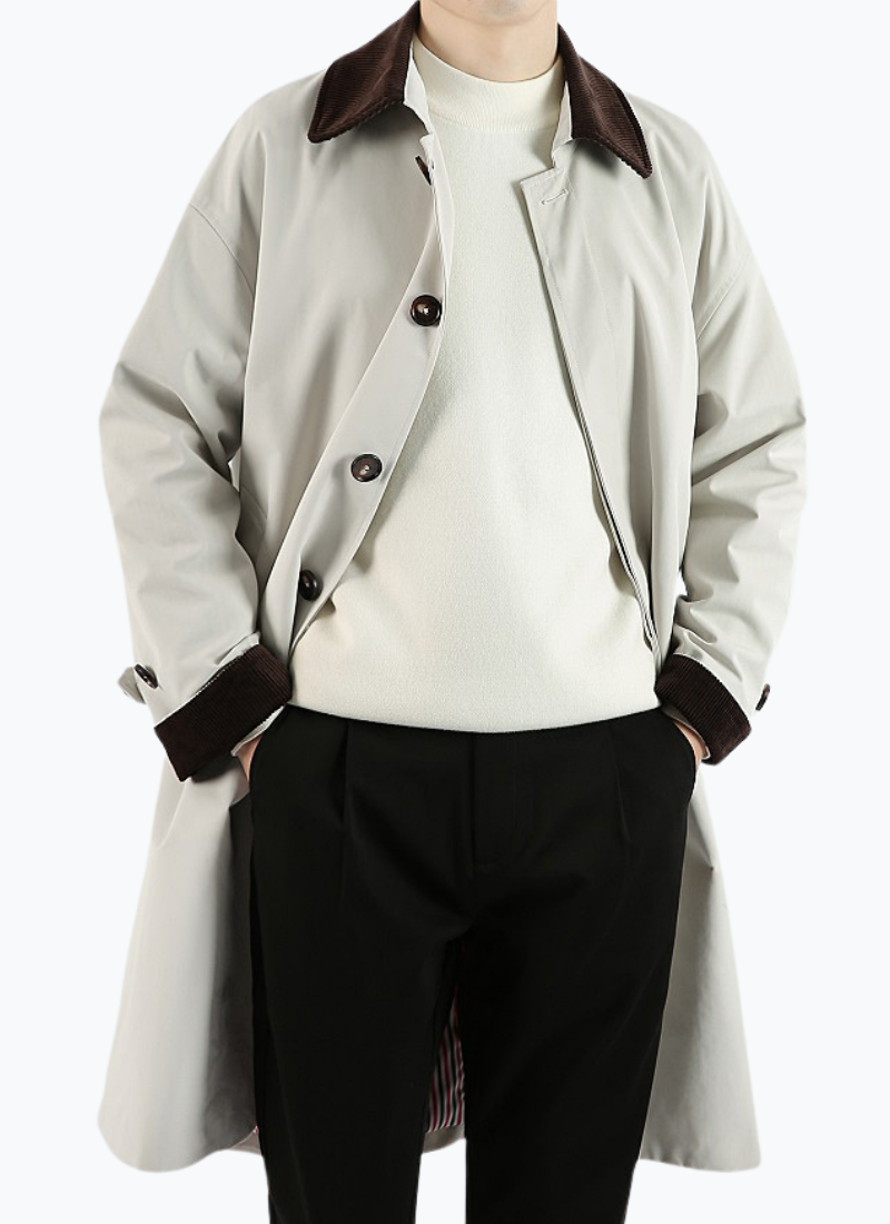 Trench blanc homme Épure veloutée – Image 7