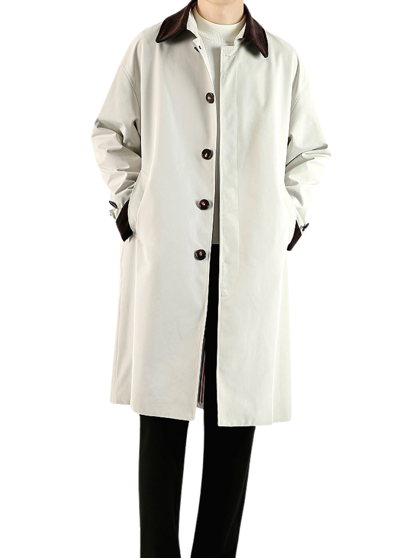 Trench blanc homme Épure veloutée – Image 6