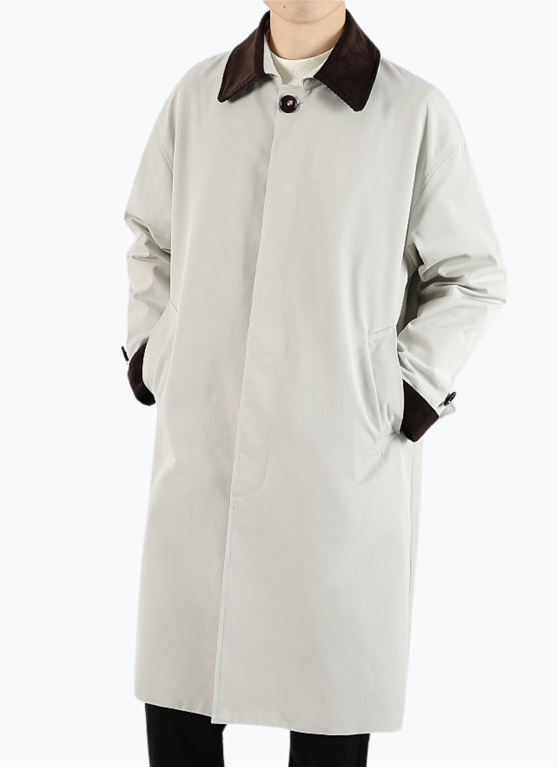 Trench blanc homme Épure veloutée – Image 4