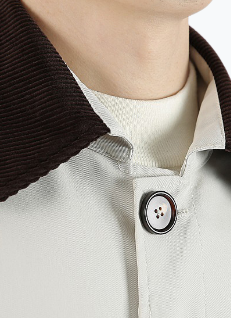 Trench blanc homme Épure veloutée – Image 2