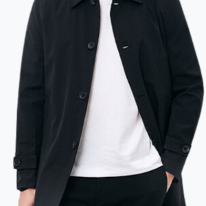 Trench court homme ébène moderne